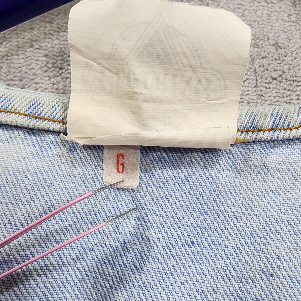 Vintage ACME Clothing Co Vest Mens L Blue Denim Bugs Bunny Daffy Duck Cartoon - Picture 11 of 14